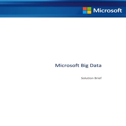 Microsoft big data_solution_brief