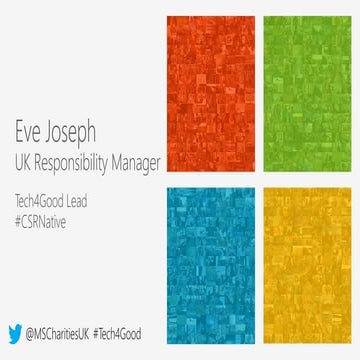 Microsoft - Tech4Good Charity Pathway - Eve Joseph - PMDOS UK - 6 Dec 2018