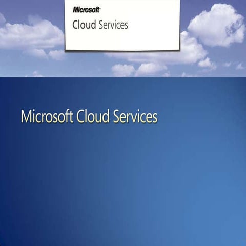 A Microsoft Approach to Cloud Computing