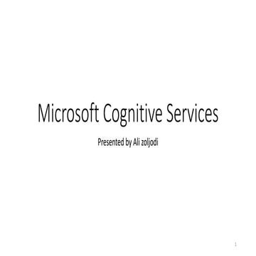 Microsoft cognitive services