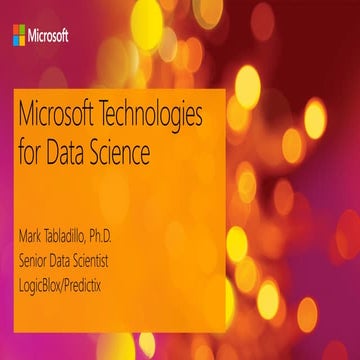 Microsoft Technologies for Data Science 201601
