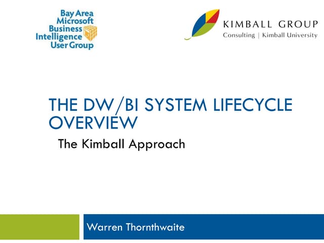 Microsoft Data Warehouse Business Intelligence Lifecycle - The Kimball Approach