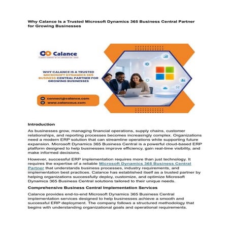 Microsoft Dynamics 365 Business Central Partner | PDF