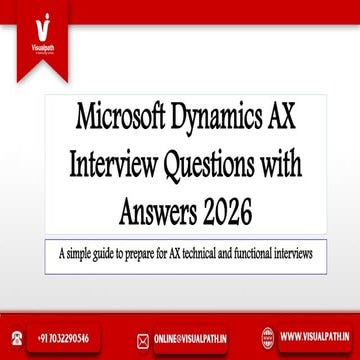 Microsoft Dynamics AX 2012 - Development Introduction Training - Part 2 ...