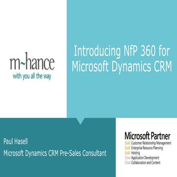 Introducing NfP 360 for Microsoft Dynamics CRM - Microsoft for Charities Even...