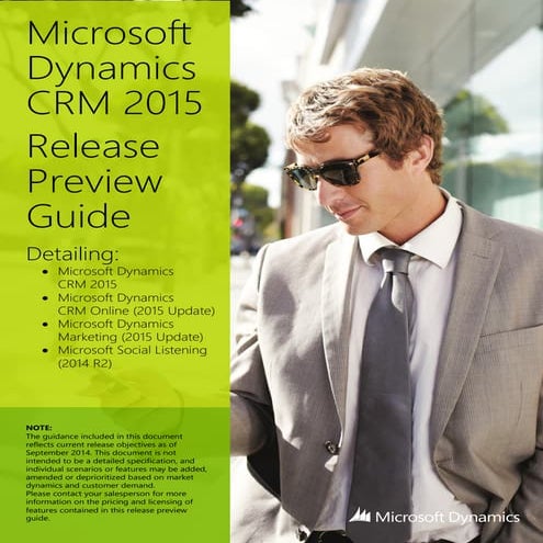 Microsoft Dynamics CRM 2015 release preview guide now available!