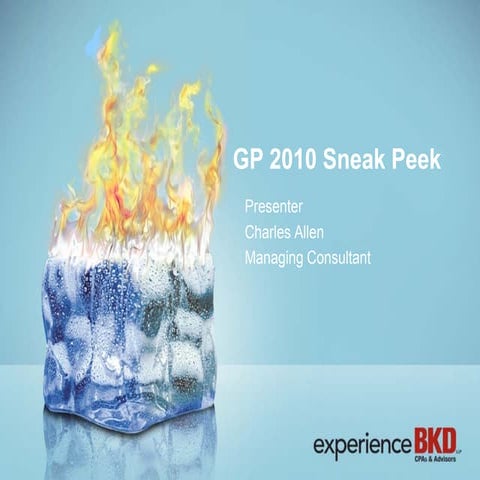 Microsoft Dynamics GP 2010 Sneak Peak