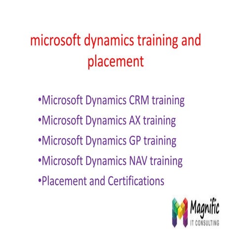 Microsoft dynamics training and placement