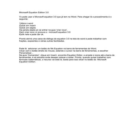 Introdução ao microsoft equation | PDF