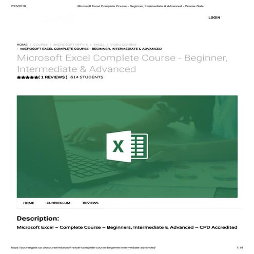 Microsoft excel complete course beginner, intermediate & advanced ...