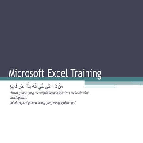 Microsoft excel training1 (Bahasa Indonesia)