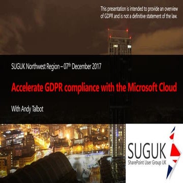 Microsoft Cloud GDPR Compliance Options (SUGUK)
