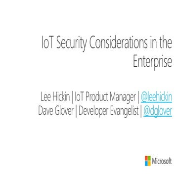 Microsoft IoT Security @ Xpand:X:ED Meetup Sydney Feb 2016