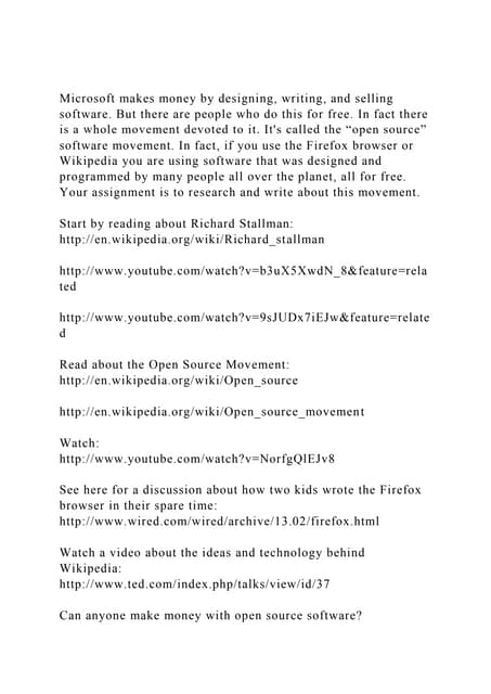 Microsoft makes money by designing, writing, and selling software..docx