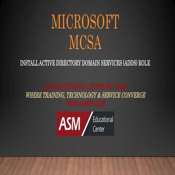 Microsoft MCSA - Install active directory domain services (adds) role