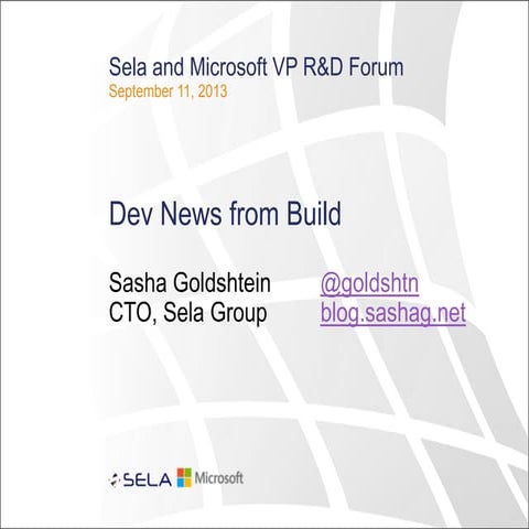 News from Build 2013