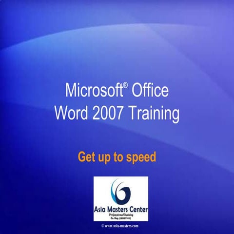 Microsoft® Office Word 2007 Skills & Compentencies Training 