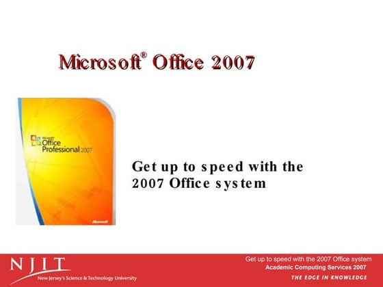 Introduction to microsoft office 2007 | PPT