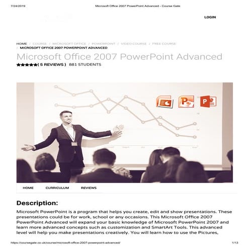 Microsoft office 2007 power point advanced - course gate