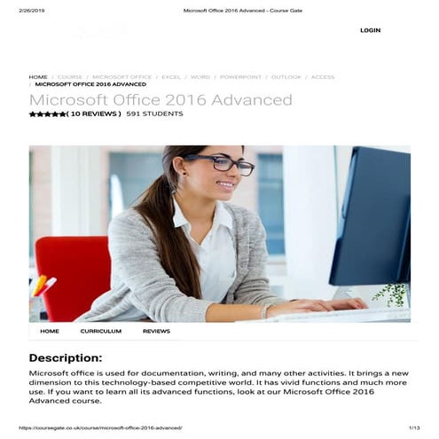Microsoft office 2016 advanced   course gate