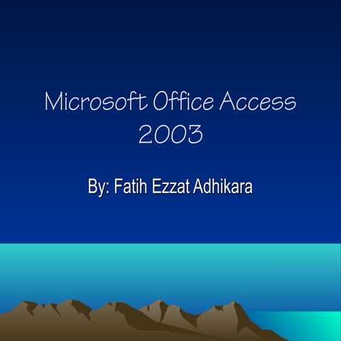 Microsoft office access 2003