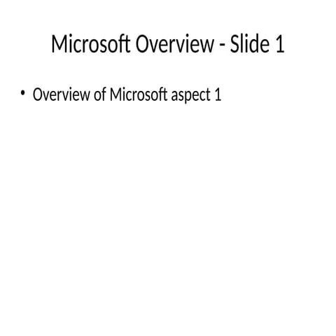 Comprehensive Microsoft Overview Covering 25 Key Aspects | PPTX