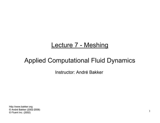 mesh generation in computational fluid dynamics
