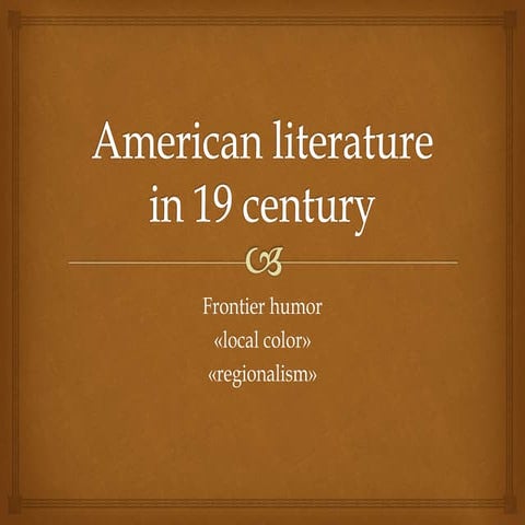 American literature in 19 century