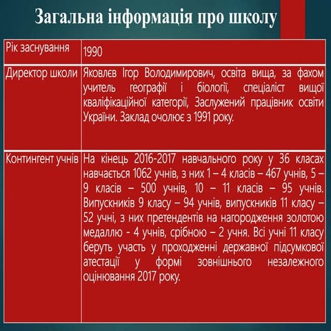 Звіт директора НВО