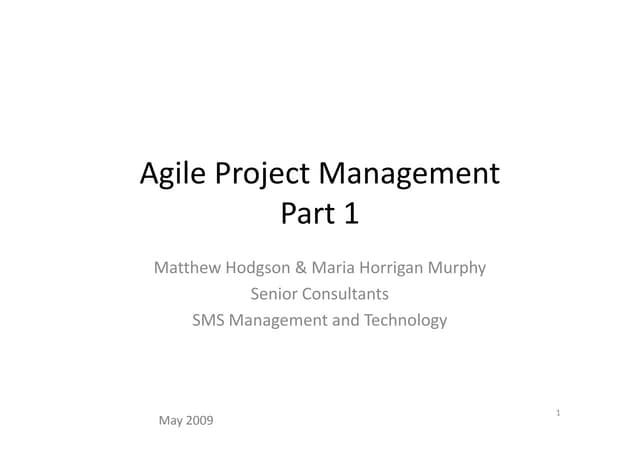 Agile Project Management Part 1  Final