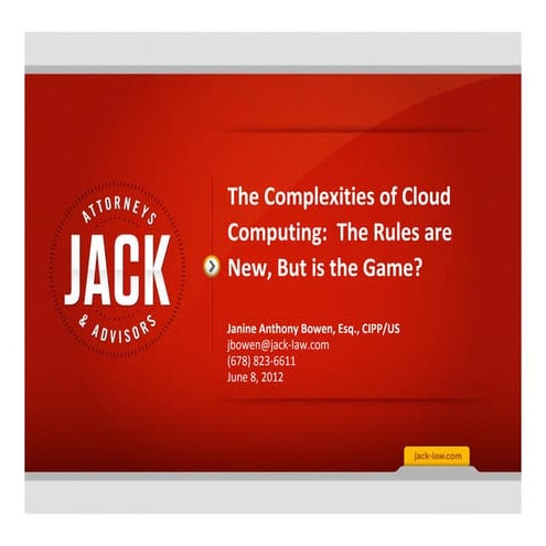 The Complexities of Cloud Computing - The Rules are New, But is the Game