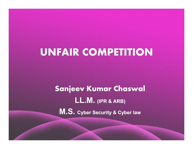 Microsoft power point   comparative study of the main features of unfair comp...