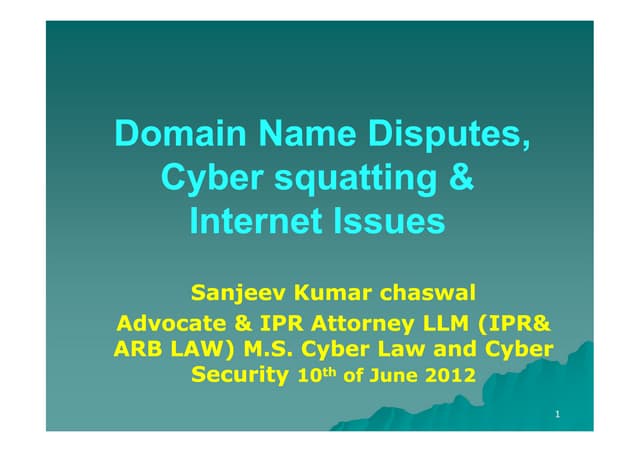 Microsoft power point   domain and cyber squatting [compatibility mode]