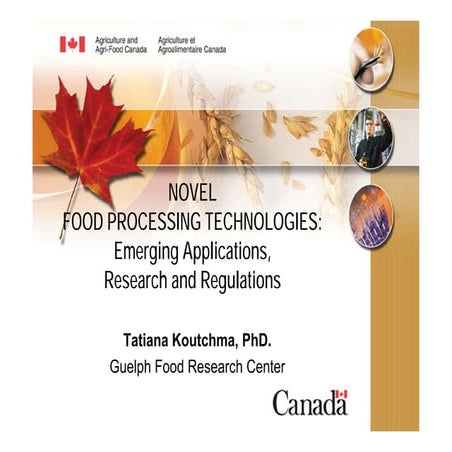 NOVEL Food Processing Technologies: Emerging Applications, Research and Regul...