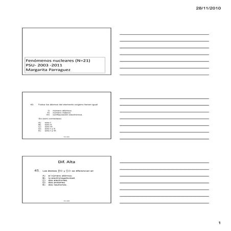 Ejercicios  fenómenos nucleares 