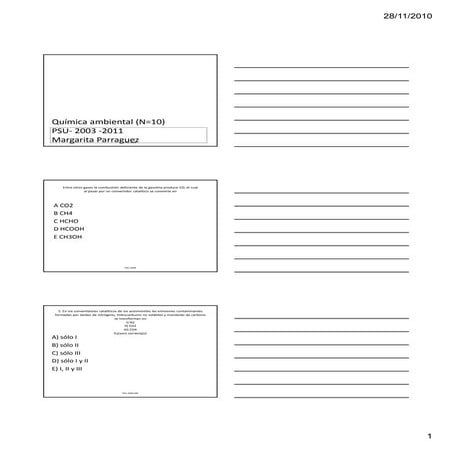 Ejercicios química ambiental 