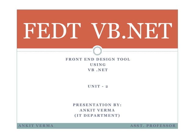 BCA IPU VB.NET UNIT-II