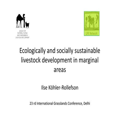 Livestock development in marginal areas