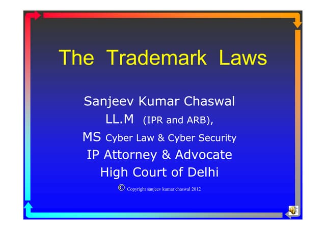 Microsoft power point   law of trademarks  for ili ipr diploma in trademark l...