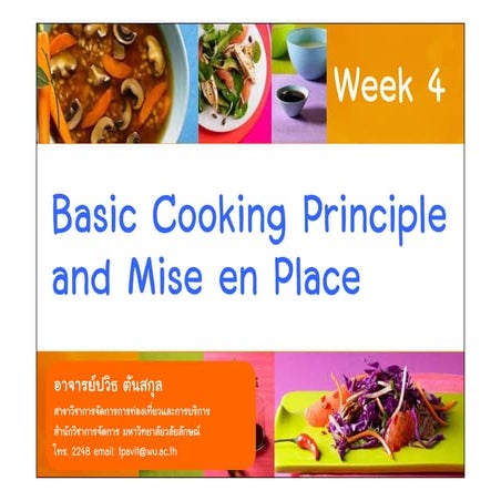 Week 4   Basic Cooking Principle & Mise En Place