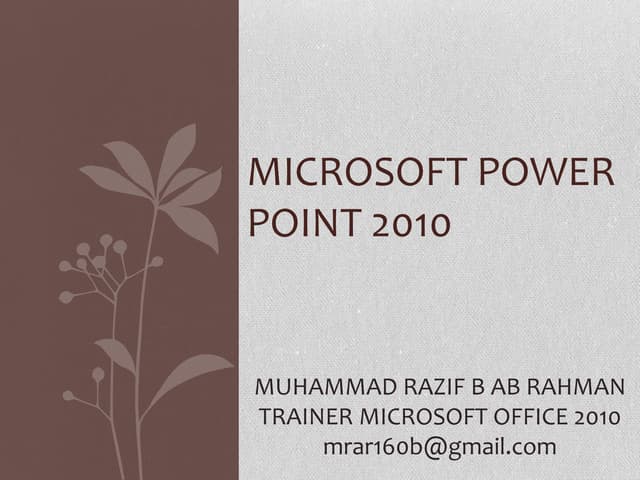 Microsoft power point 2010 publish