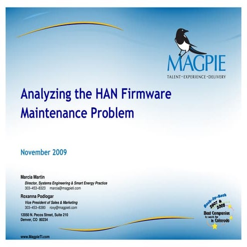 Microsoft Power Point   Analysing The Han Firmware Maintenance Problem