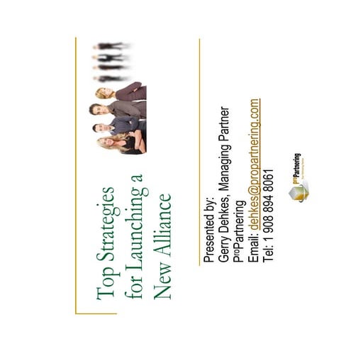 Top Strategies For Launching A New Alliance 031010 Final