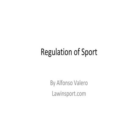 Pdf Regulation of Sport | PDF