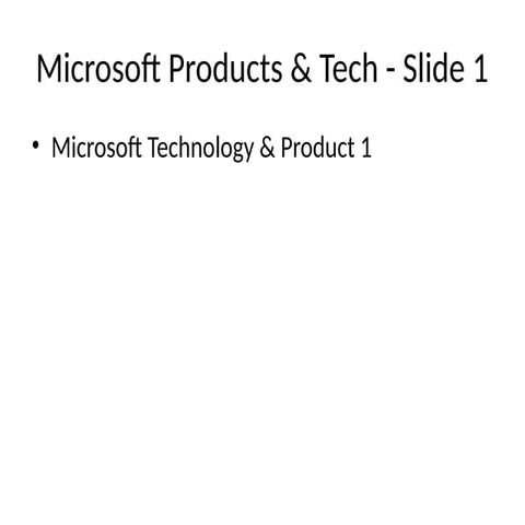 Comprehensive Overview of Microsoft Technologies and Products | PPTX