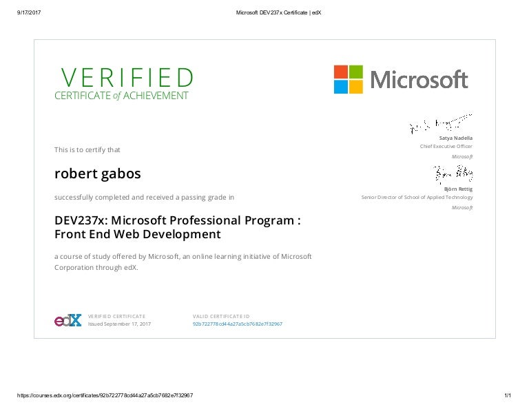 Edx Microsoft Professional Program Front End Web Development De