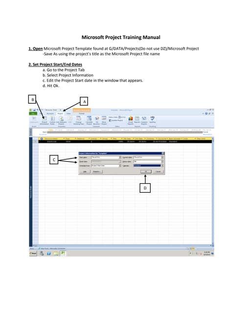 Microsoft project training manual