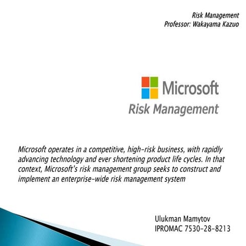 Microsoft Risk Management