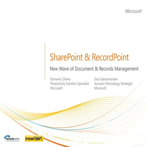 Microsoft SharePoint and RecordPoint presentation