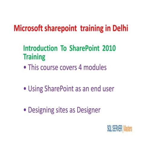 Microsoft sharepoint  training in delhi
